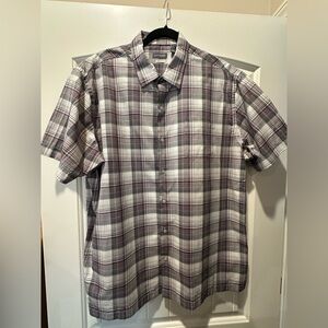 Van Heusen Men's Casual Plaid Shirt - Gray and Purple
